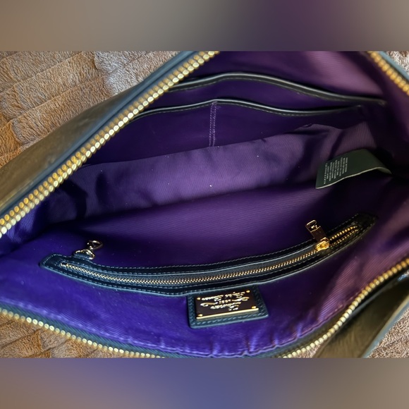 Lauren Ralph Lauren black real leather crossbody purse bag - Picture 5 of 8